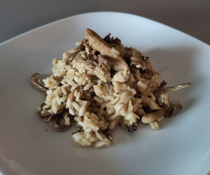 Risotto ai funghi e burro di arachidi